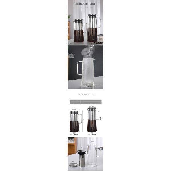 Multifunctional Temperature Resistant 1L/1.4L Glass Water Bottle Filter for Portable