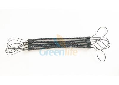 Black 15CM Pen Coiled Leash With Nylon Loops