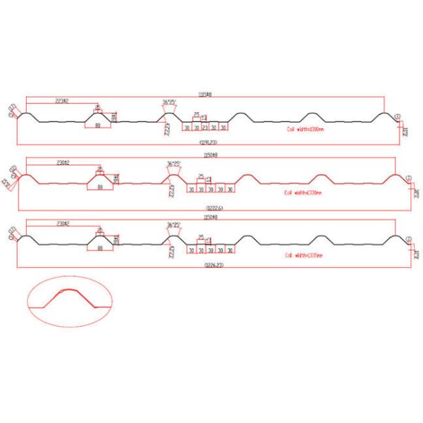 Popular Roof Panel Roll Forming Machine PLC Control With 1450 mm Input Width