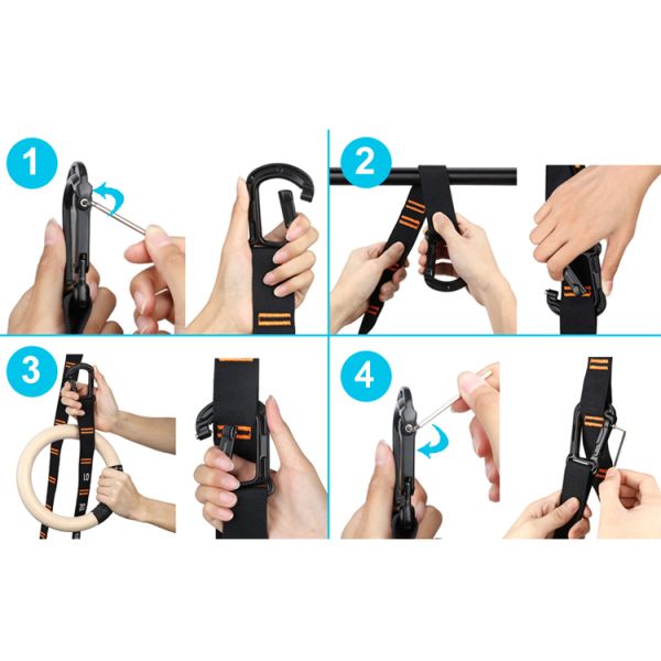 Pull Up Wooden Gymnastic Rings Bodybuilding Strength Training Workout 450kg