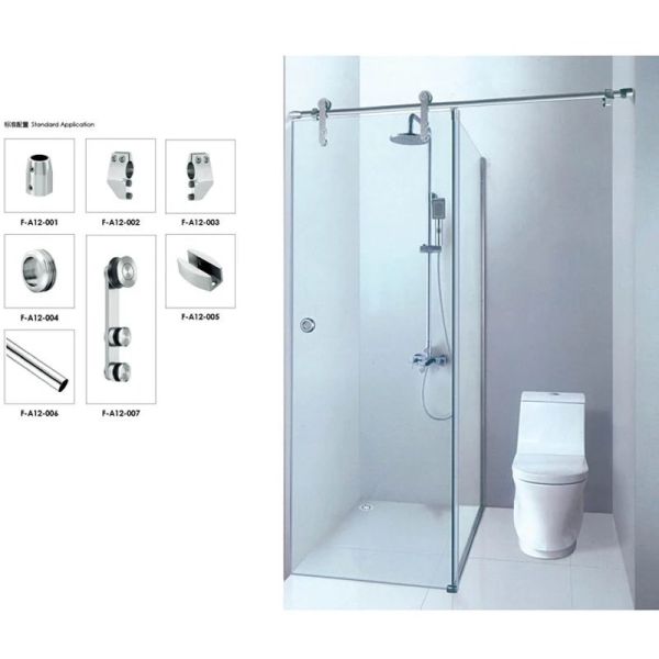 90cm Luxury One Piece Rose Gold Stainless Steel Shower Enclosure with Tempered Glass