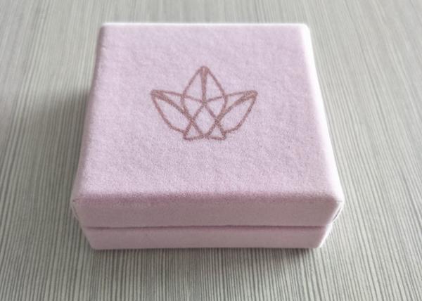 Pink Velvet Rigid Box Lid Insert Inner Tray For Jewelry Ring OEM / ODM Available