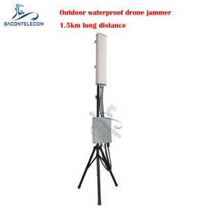 70W Output Power 1.5km Jamming Distance Waterproof IP65 Drone Signal Jammer Anti-UAV Jammer