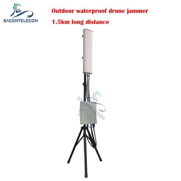 70W Output Power 1.5km Jamming Distance Waterproof IP65 Drone Signal Jammer Anti-UAV Jammer