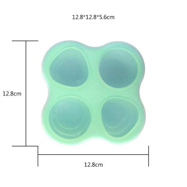 4 Cavities Silicone Kitchen Tool Baby Food Freezer Storage Trays With Lid