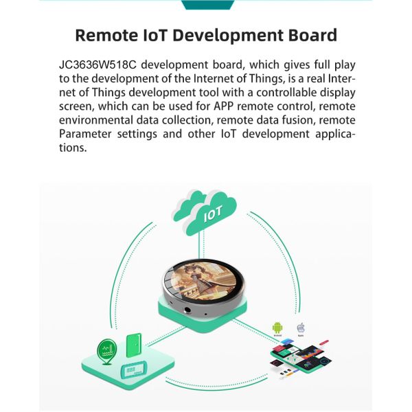 JC3636W518C_I_Y Capacitive Touch and 45.68* 45.68 mm Effective Display Area for 5v esp32 display module tft lcd