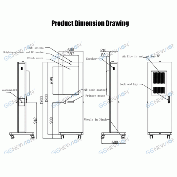 На открытом воздухе ресторан киоск IP65 экрана касания 32 дюймов делает водостойким