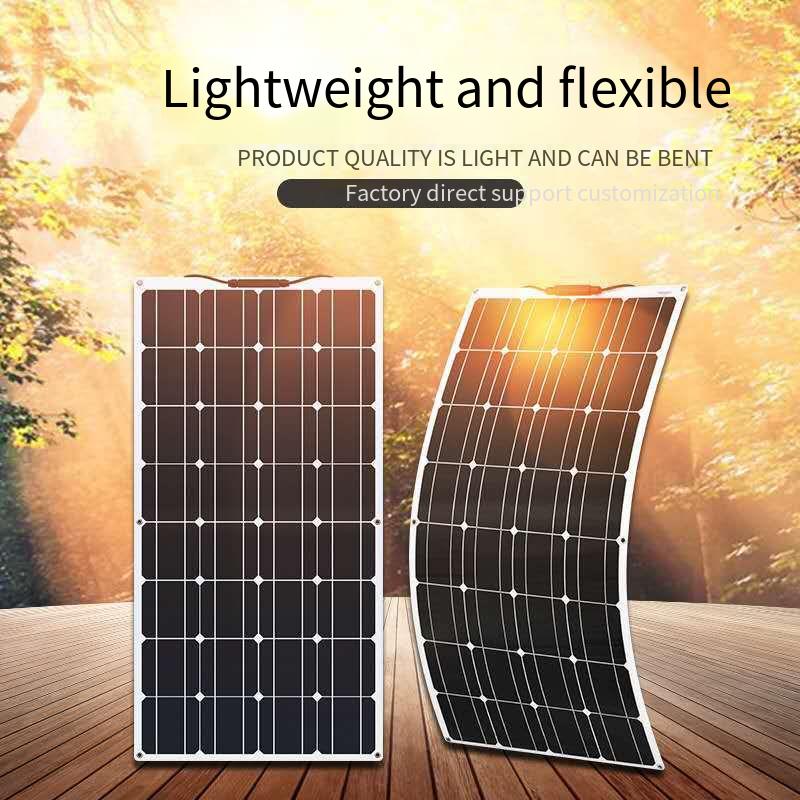 Гибкая фотоэлектрическая панель 100 Вт монокристаллическая 18 В гибкая солнечная панель для зарядки