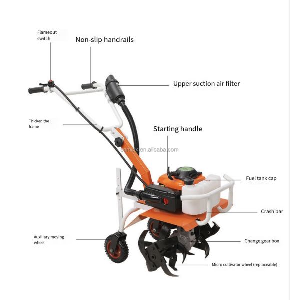 63cc Gasoline Mini Power Tiller for Small-Scale Agricultural Cultivation Work