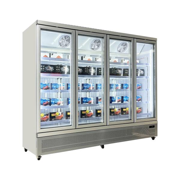 Supermarket 2077L Beverage Showcase Cooler Single-Temperature Refrigeration Equipment Glass Door Cooling Display Equipment
