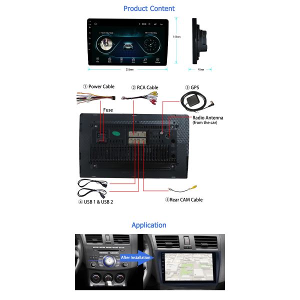 MTK 8227L 9 Inch 2.5D IPS Android 9.1 Car Radio Player Mirror Link Car Navigation GPS WIFI