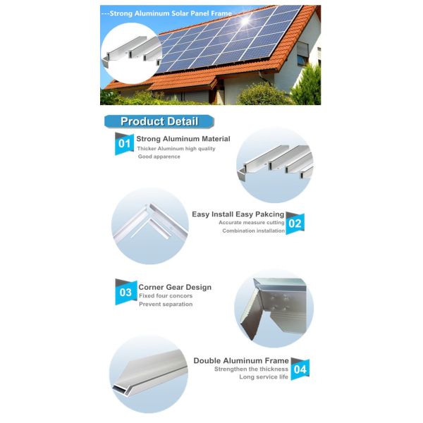 Black Anodizing Aluminium Extrusion Profile For Frameless Solar Panel with CNC Machining