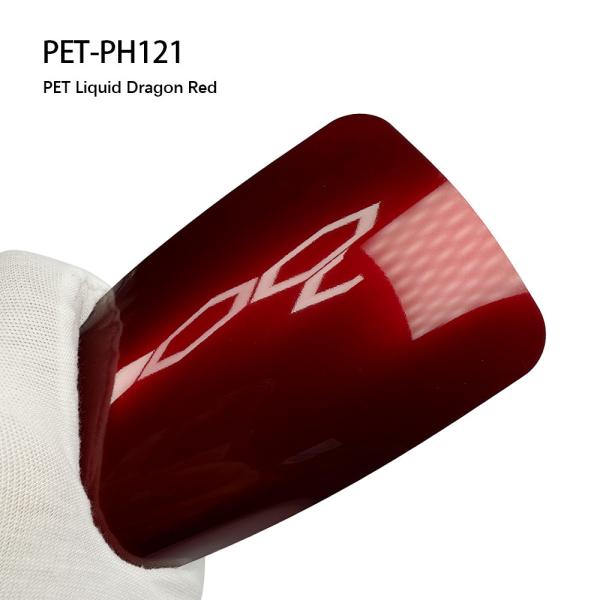 PET-PH121 PET Liquid Dragon Red Car Vinyl Wrap Fatigue Resistant 7.5mil