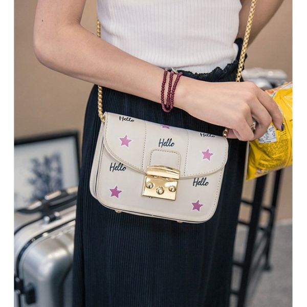Packet 2016 new wave of female Korean chain bag shoulder bag diagonal package