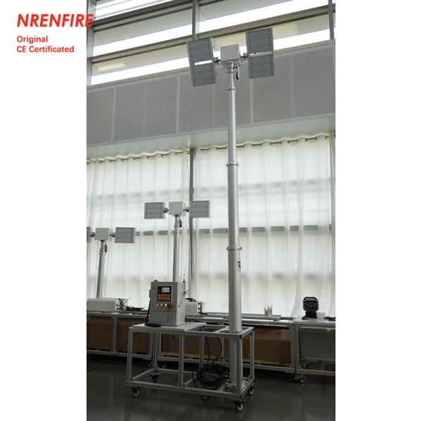 6m pneumatic telescoping mast light tower for fire truck-pan tilt unit-remote control