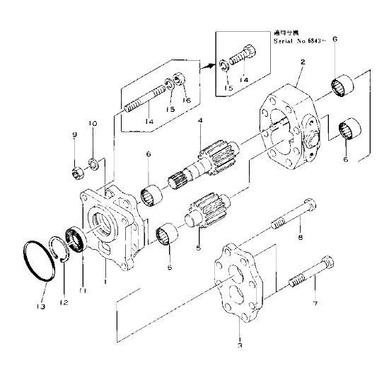 07433-72203 bomba de la niveladora 07433-71103/bombas de engranaje hidráulicas del arrabio color platas
