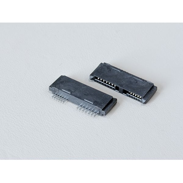 High-Reliability SATA 13Pin 180° Wire Solder Female Connector 1.27mm Pitch | Electrical Signal & Power Terminal Connector for Server, Automotive & Custom Wire Cable Transmission