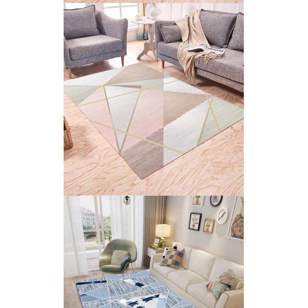 Geometric Bedroom Floor Carpets 60*90cm 80*120cm Living Room Rug Anti Slip