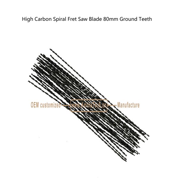 High Carbon Spiral Fret Saw Blade 80mm Ground Teeth,Power Cut for Carton Moulder, Carving Hole on Wood or PVA