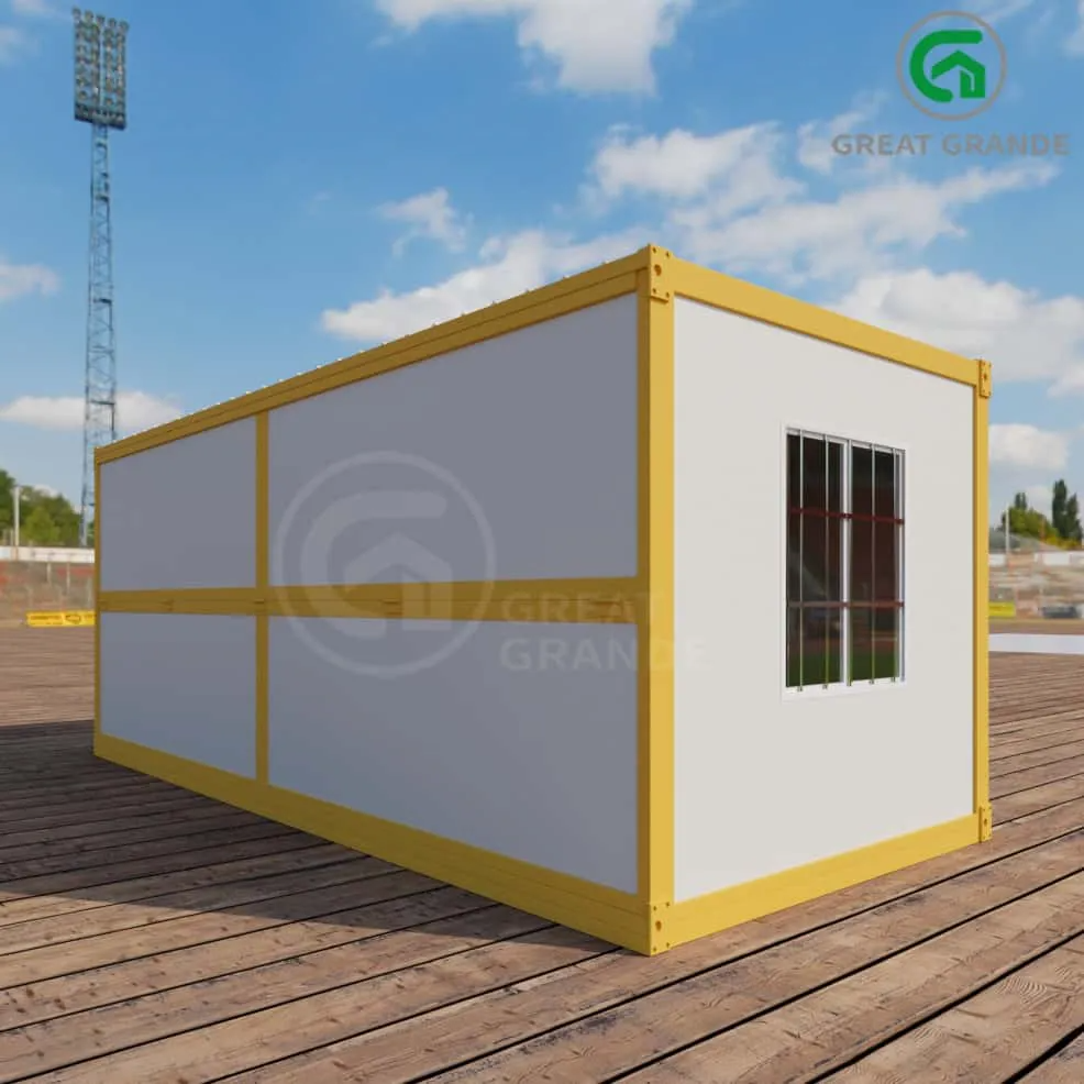 20ft Foldable Container Home Yellow Frame White EPS Wall Panel Steel Frames