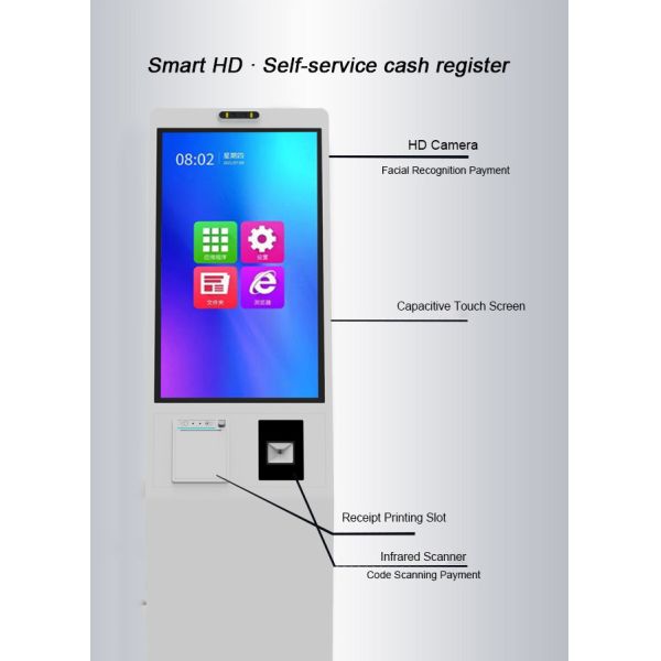 21.5 Inch Windows Commercial Touchscreen Digital Ordering Kiosks Machine For Fast Food and Milk Tea Shops