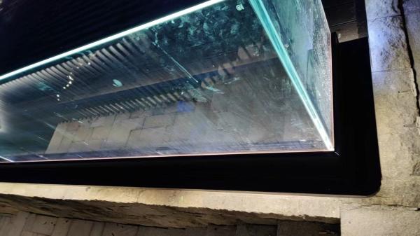 Frameless Aluminum And Glass Railing Rectangular Shape With LED Light