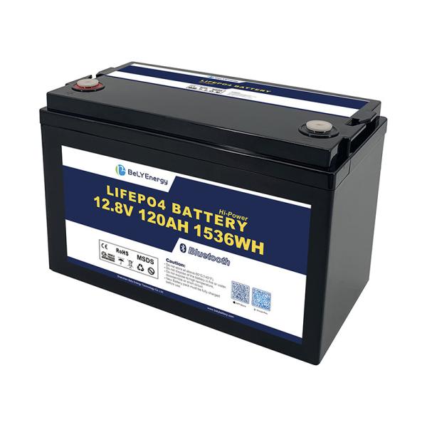 Batterie au lithium solaire avec boîtier ABS 12,8V120Ah Voltage nominal faible auto-décharge