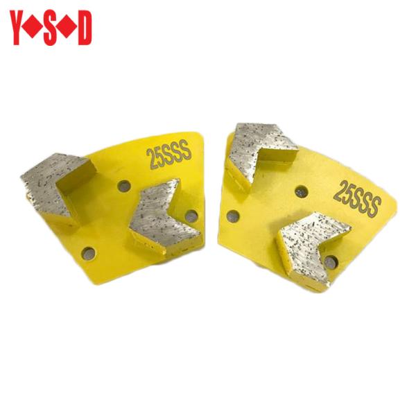 Metal Bond Diamond Grinding Shoes Trapezoid Double Bars 6# - 300# Concrete Grinder Shoe