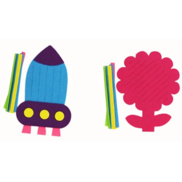 kids children felt non-woven knitted work creative diy crafts kits kids hand craft knitting weaving DIY felt material