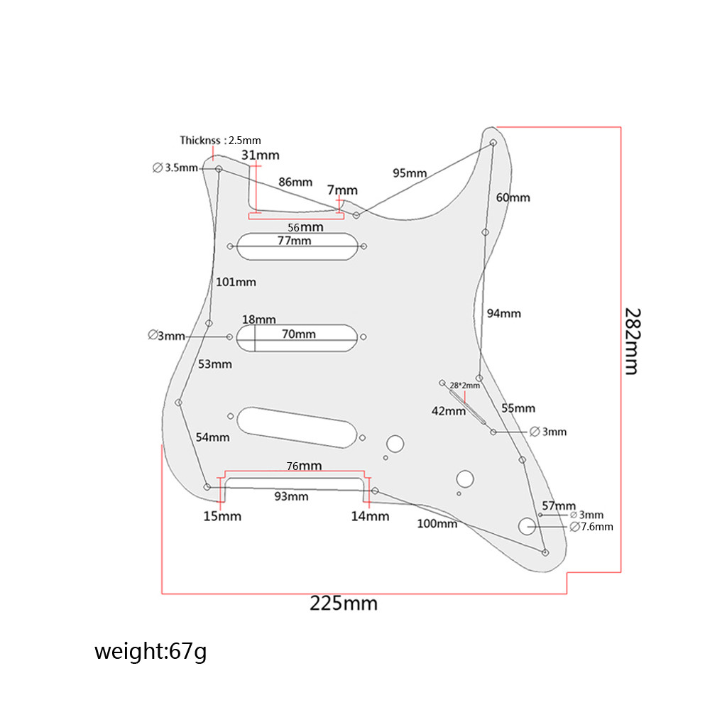 Гитара из розового дерева Pickguard SSS Scratch Plate Bauhinia Pattern 11Hole для стратокастеров Электрические гитары