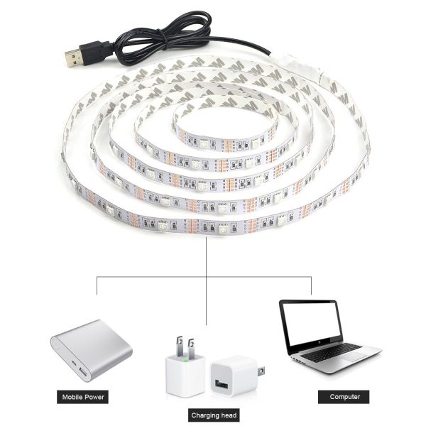 5В USB 5050 самоклеящаяся светодиодная лента RGB 5000 мм адресной светодиодной ленты