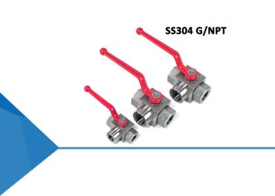 Corrosion Resistant SS304 Thread 3 Way Hydraulic Ball Valve