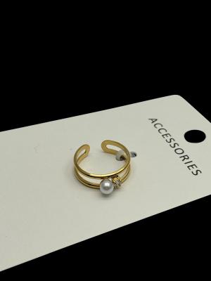 925 Sterling Silver Adjustable Pearl Ring for Women