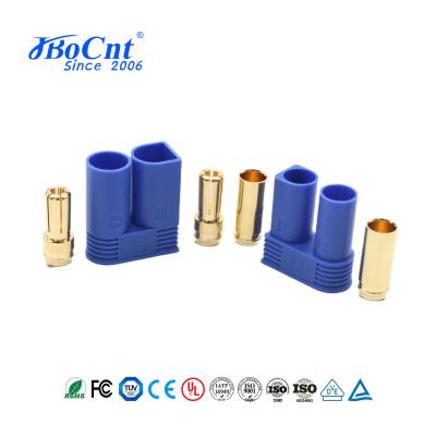 Angled Male Female Battery Connector 6mm Bullet Connector EC6 With Blue Housing