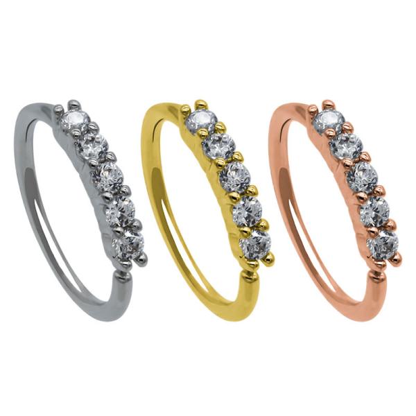 Septum Nose Piercing Helix Cartilage Hoop Surgical Stainless Steel Earring Diamond