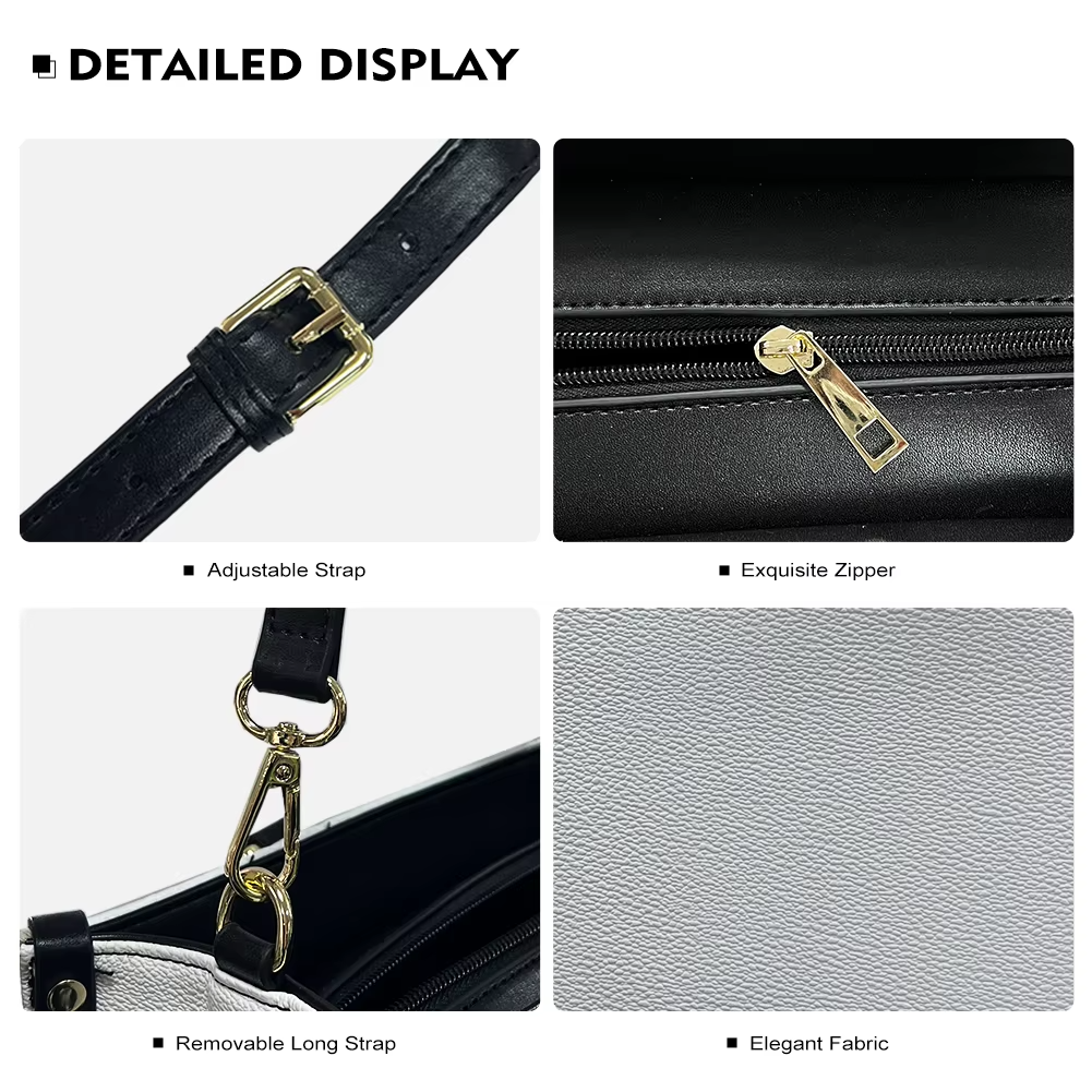 All Seasons Black and White Polynesian Luxury Ladies Shoulder Bag Main Material PVC