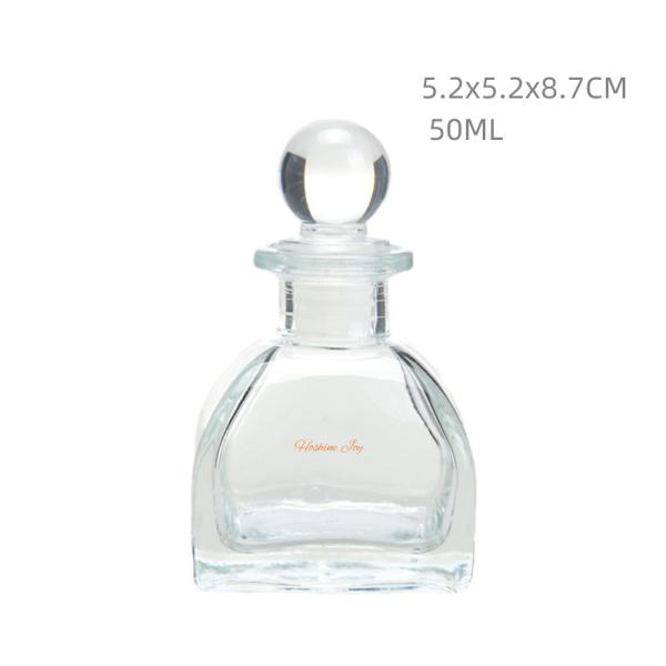 Airtight Clear Glass Aroma Diffuser Bottle For Reed Diffuser Square Customized
