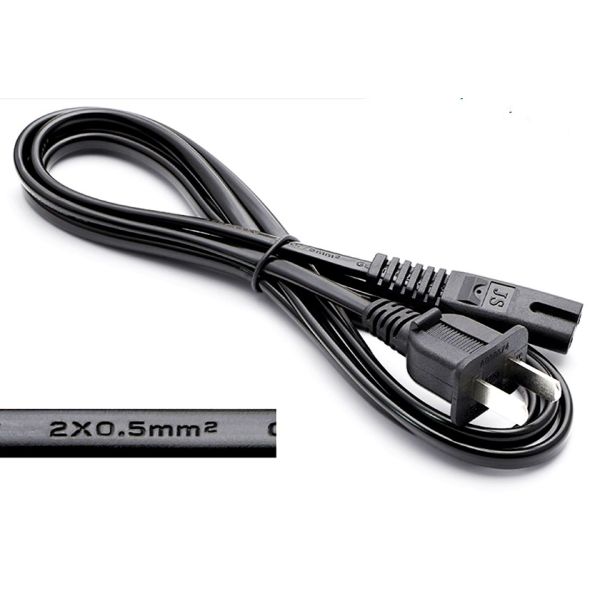 Deluxe 10A/16A 125V 2pin  black  power cable  0.5m1m2m3m copper power cord