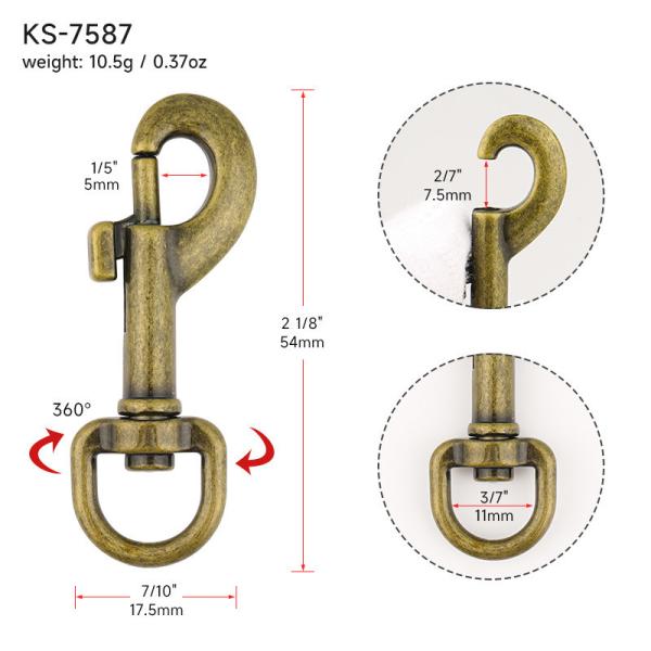 Max Load Capacity 94kg 11mm Swivel Snap Clip Hooks for Handbag Hardware Accessories