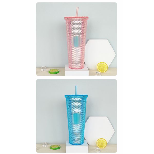 Pour la personnalisation de bricolage, un tampon en plastique à double paroi, iridescent, étoffé, café glacé, eau sans BPA