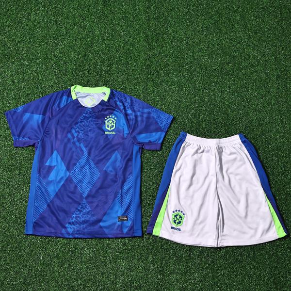 Brazil National Team 2025-2026 Season Childrens Away Jersey Lightweight Quick Drying Fabric