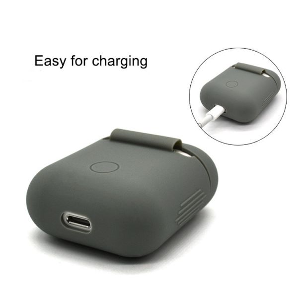 Silicone Protective Shockproof Wireless Charging Earbuds Case Cover Skin Compatible for Apple AirPods 1 & 2