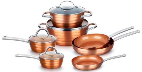 forged aluminum cookware set with ceramic coating with PFOA Free Scratch-Resistant Coating