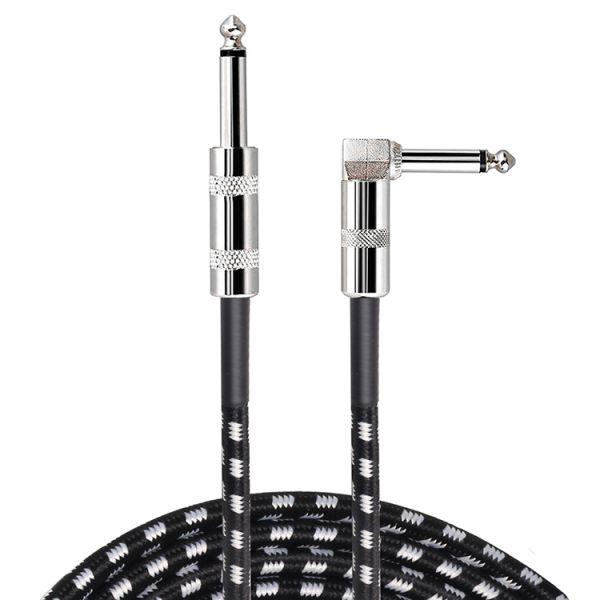 OEM 1M 1/4 Inch 6.35mm TS Right Angle Instrument Accessories Bass Amplifier Pedal Guitar Jack Patch Cable