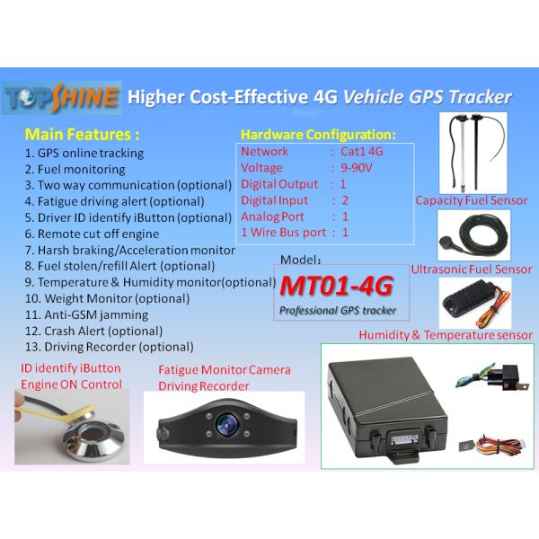 Отслежыватель ГПС автомобиля управления топливом 4Г с контролем потребления топлива
