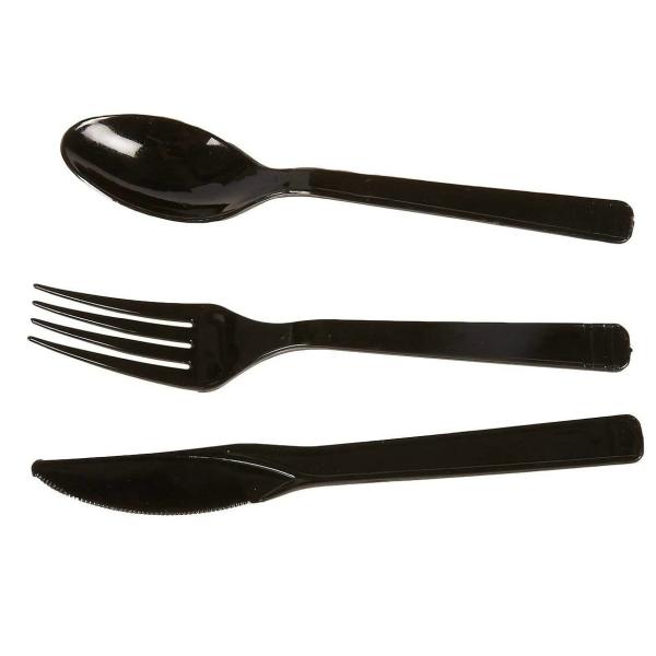 Party Banner Eco Friendly Fancy Sturdy Black and White Disposable Dinner Plates Cup Napkin