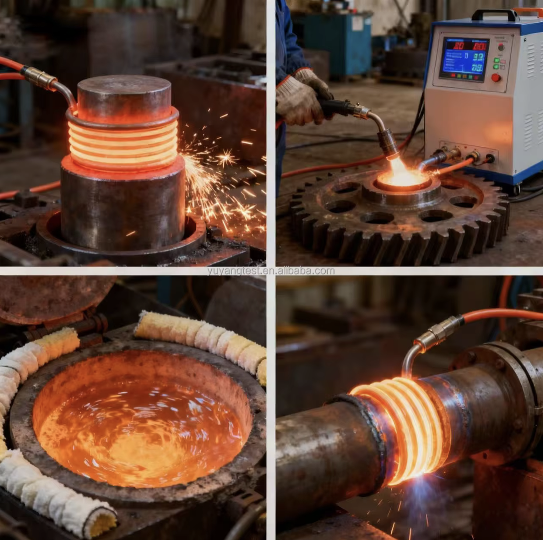 30KW High Frequency Induction Heater 100KHZ High Frequency Heating Furnace For Welding