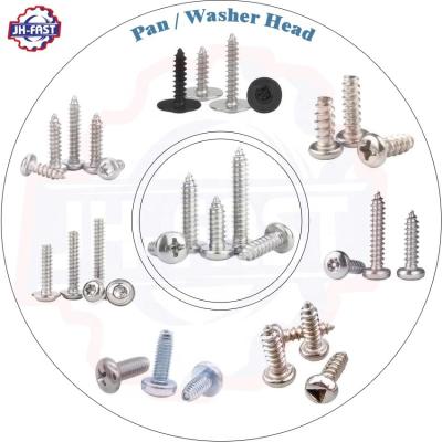 Parafuso de auto-toque personalizado Phillips Cross Torx Pan Head GB Standard ZINC Finish M2 M2.5