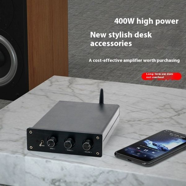 Professional 2.1 Channels 400W High Power HiFi Digital Amplifier for Home Car Audiophile Intel Processor Receiver Amplifiers