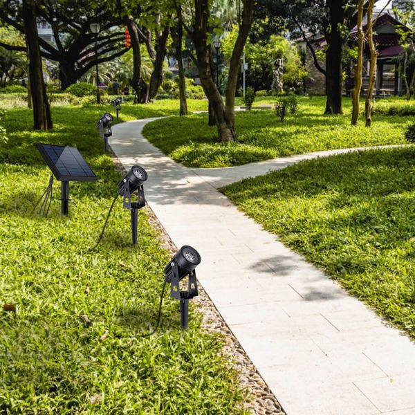 6000K 100-200LM Solar Powered Garden Spike Lights / Solar Landscaping Spotlights